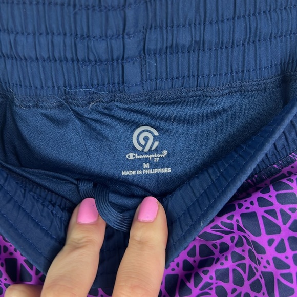 Champion Women Junior Blue and Purple Lined Running Shorts Women Junior Medium - Picture 3 of 6
